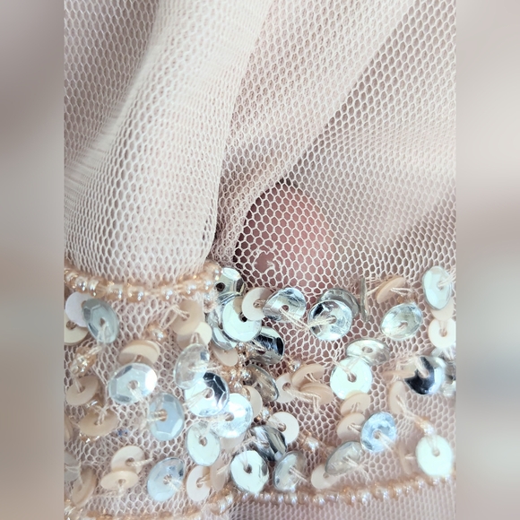 AIDAN MATTOX Light Pink/Blush Blouson Beaded Dress Size 4 - Picture 9 of 16